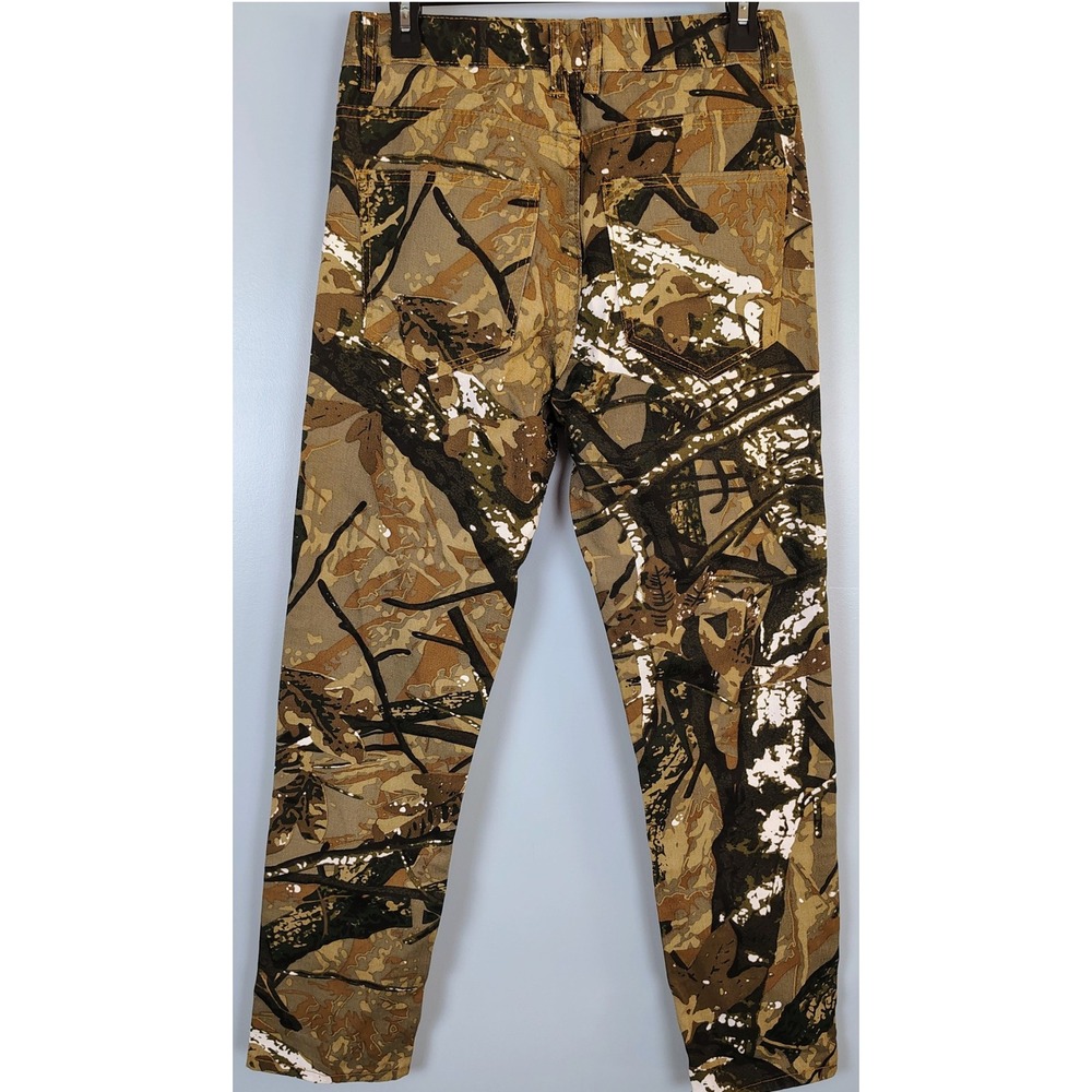Real Tree Camo Denim Pants Brown Tan Forest Print Size 28 x 29 hiking hunting - Picture 4 of 7
